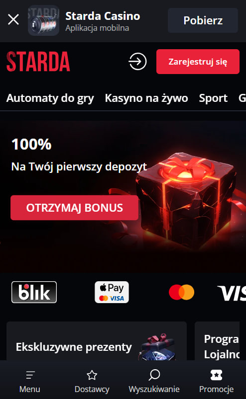 Starda Casino tabela szybkie podsumowanie z testu